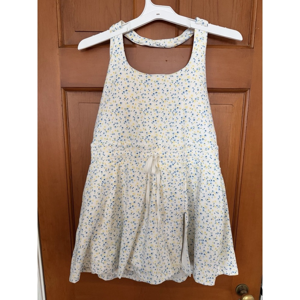 Women's Blogilates Halter White Floral Game Set Match Dress Size Extra Large NWT